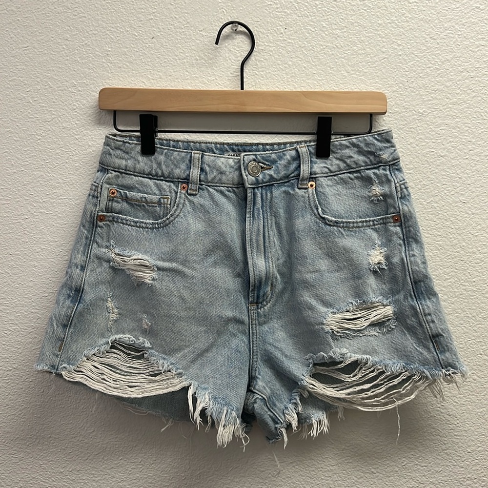 GARAGE DENIM Womens Shorts Size 5/27 Vintage Festival High Rise Light Blue